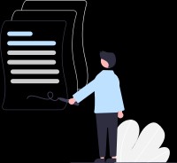 Man standing next to contract